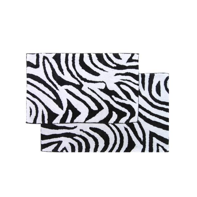 2pc Safari Bath Rug Set Black/White - Chesapeake Merchandising