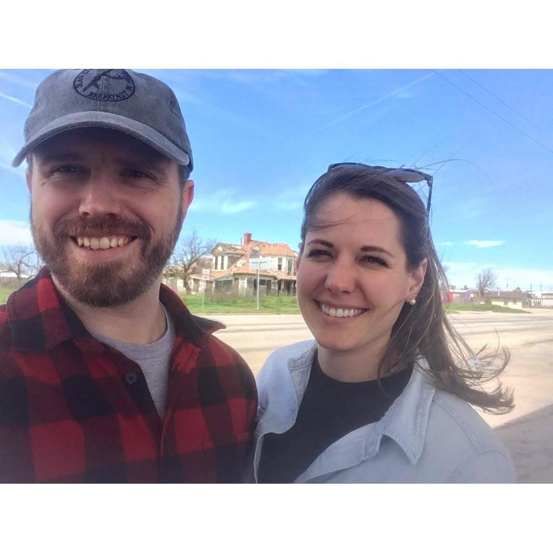 Just before quarantine, we went took a camping trip for several days in West Texas. Beginning of trip selfie!