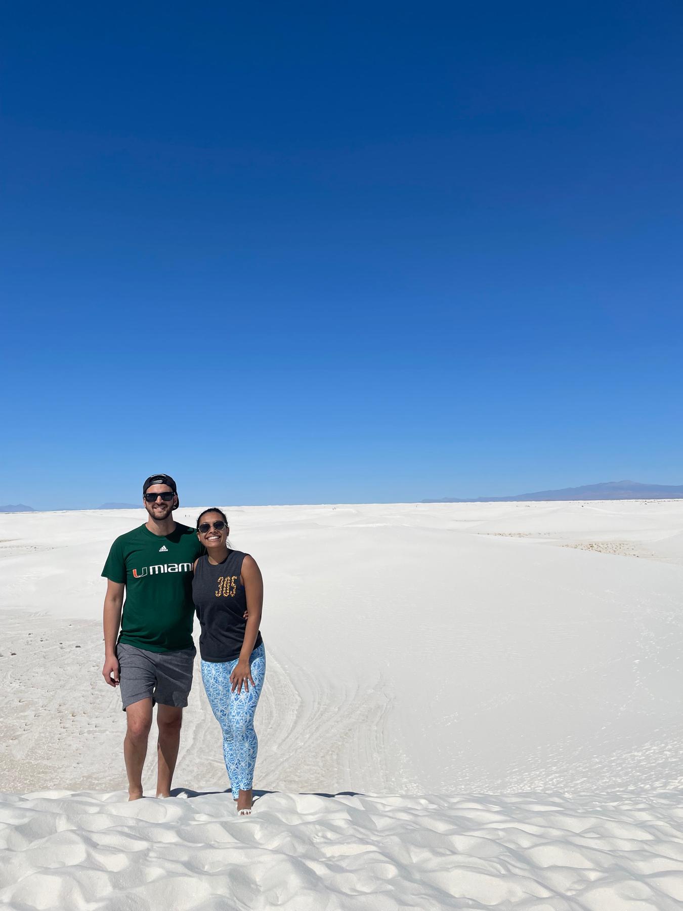 A sand-sledding adventure with Alex’s sister Nikki (not pictured)! March 2022, White Sands National Park (NM).