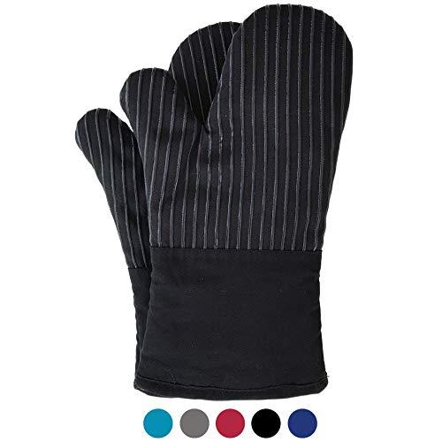 Big Red House Oven Mitts, with The Heat Resistance of Silicone and Flexibility of Cotton, Recycled Cotton Infill, Terrycloth Lining, 480 F Heat Resistant Pair Black
