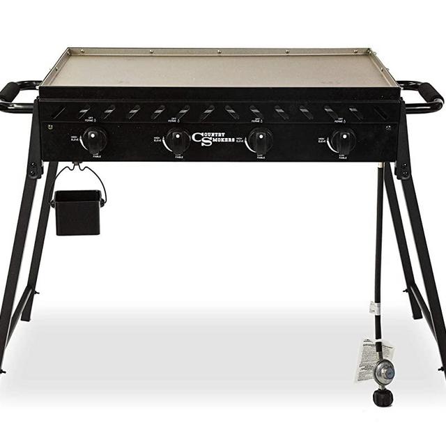 Country Smokers CSGDL0590 The Highland 4-Burner Portable Griddle, Large, Black