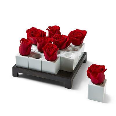 Sixteen Square Rose Bed Vase Set
