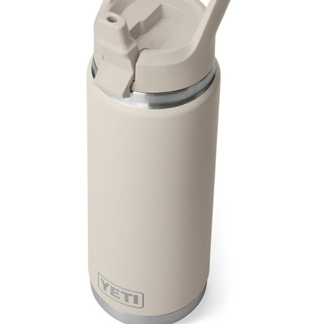 YETI Rambler 26 oz Bottle, Vacuum Insulated, Stainless Steel with Color Matching Straw Cap, Cape Taupe