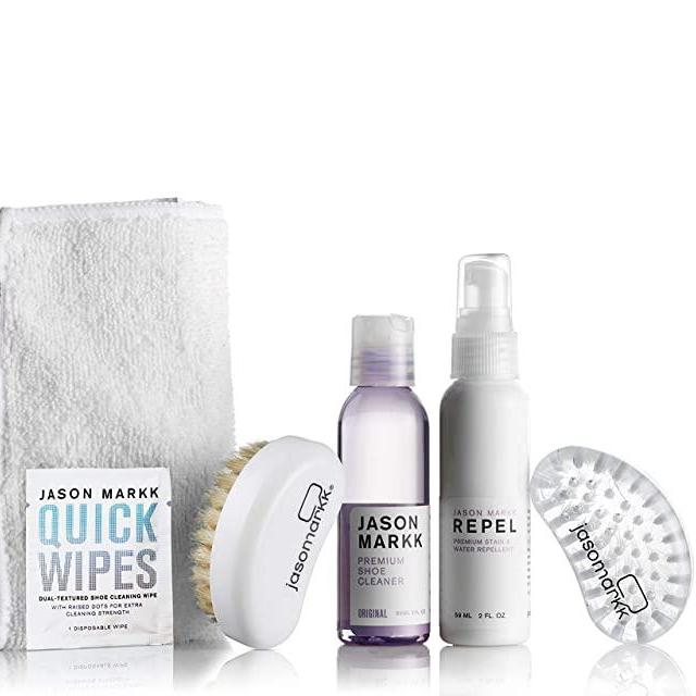 Jason Markk Starter Set - 2 oz Premium Shoe Cleaner - 2 oz Repel - Premium Microfiber Towel, Standard and Premium Brush - Bonus Quick Wipe Inside - Safe on All Materials Including Suede & Nubuck