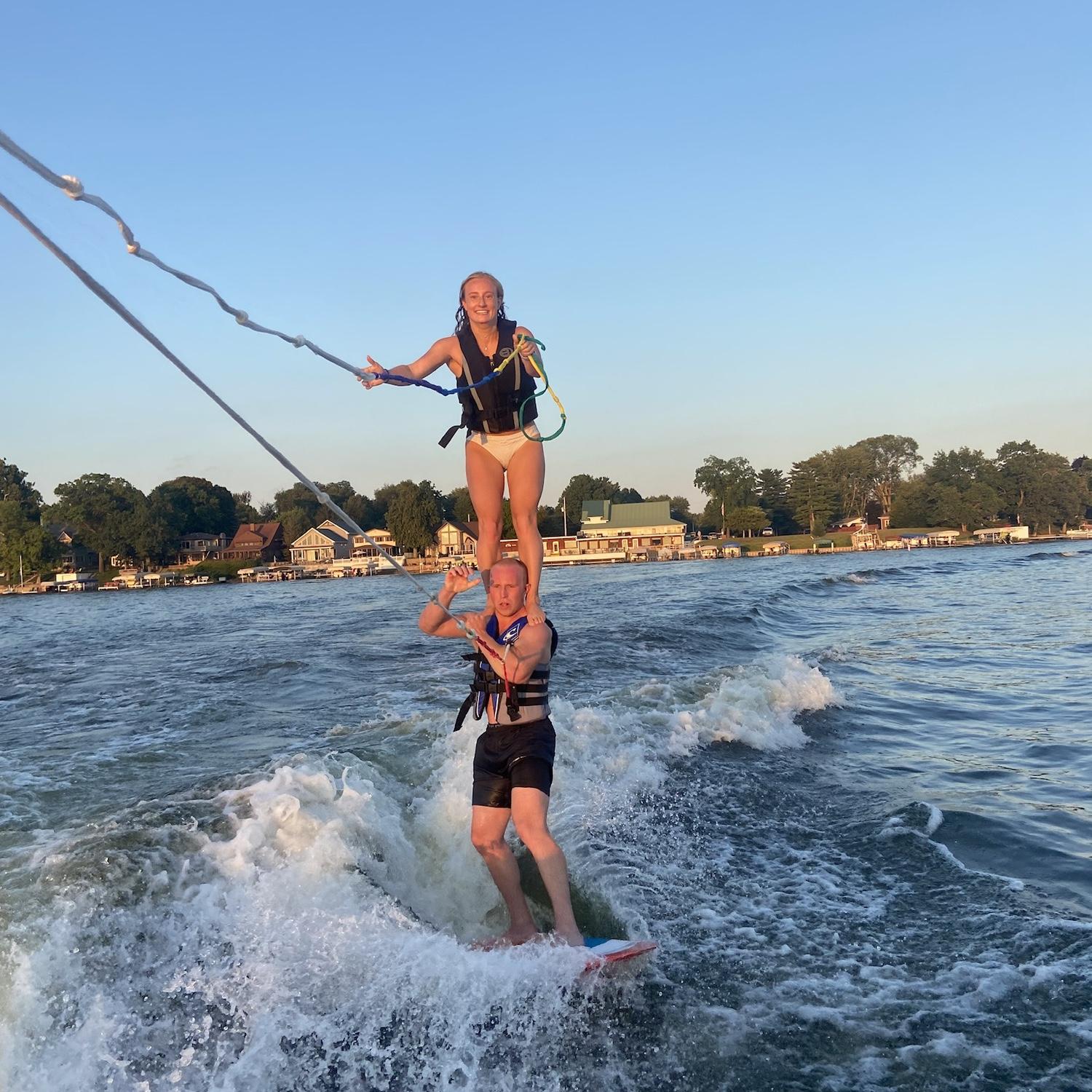 Abby & Blaine’s signature lake party trick