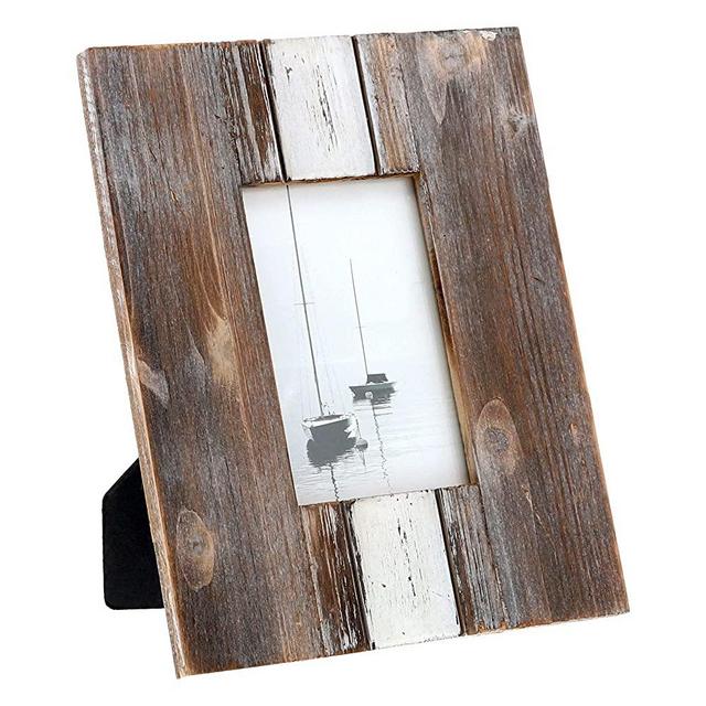 Barnyard Designs Rustic Farmhouse Distressed Picture Frame - Unfinished Wood Photo Frame 4” x 6”