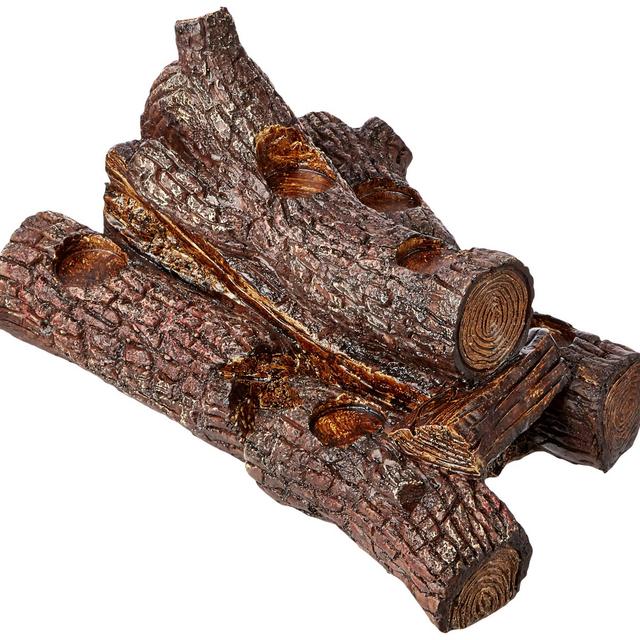 Plow Hearth 13941-OAK Logs Hearth Candle Holder, in Oak