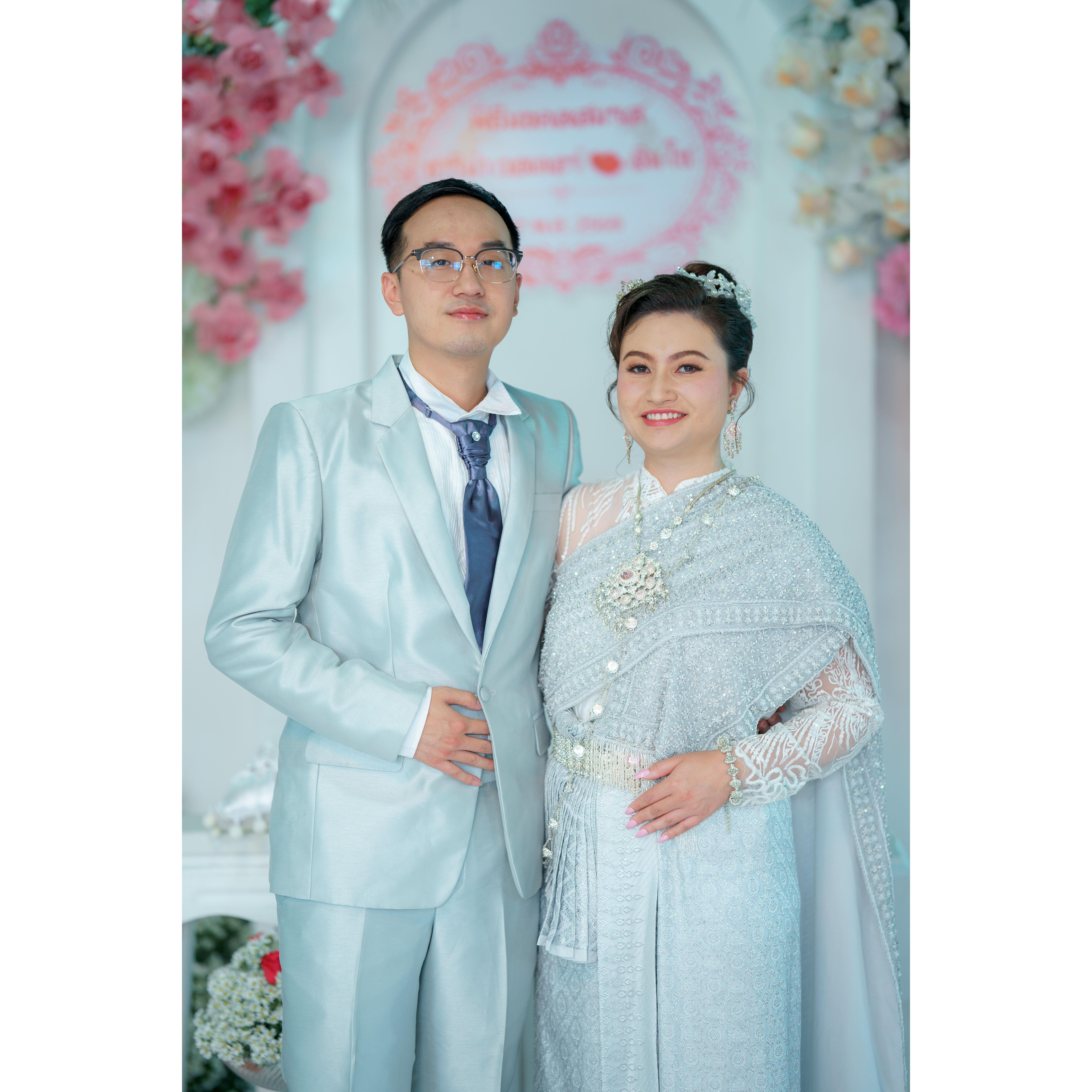 The second half of the ceremony, we dressed in more "western" wedding attire.