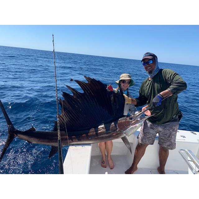 Her FIRST SAILFISH!
In her book, once you catch a sailfish; you are a REAL fisherman. lol