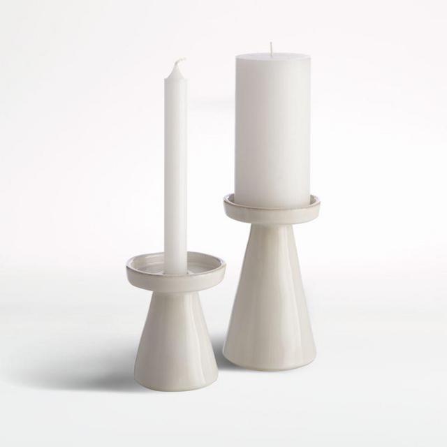 Marin White Taper/Pillar Candle Holders