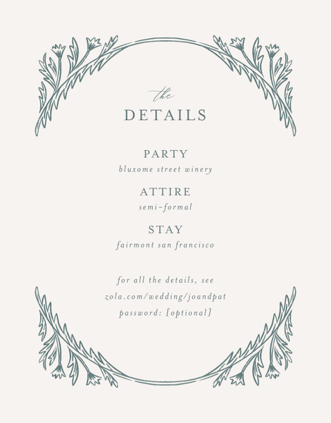 Desrosiers | Deep Blue Spruce | Zola Wedding Enclosure Cards