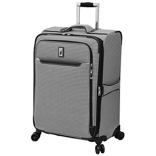 London Fog Cambridge II 25" Expandable Spinner, Black White Houndstooth