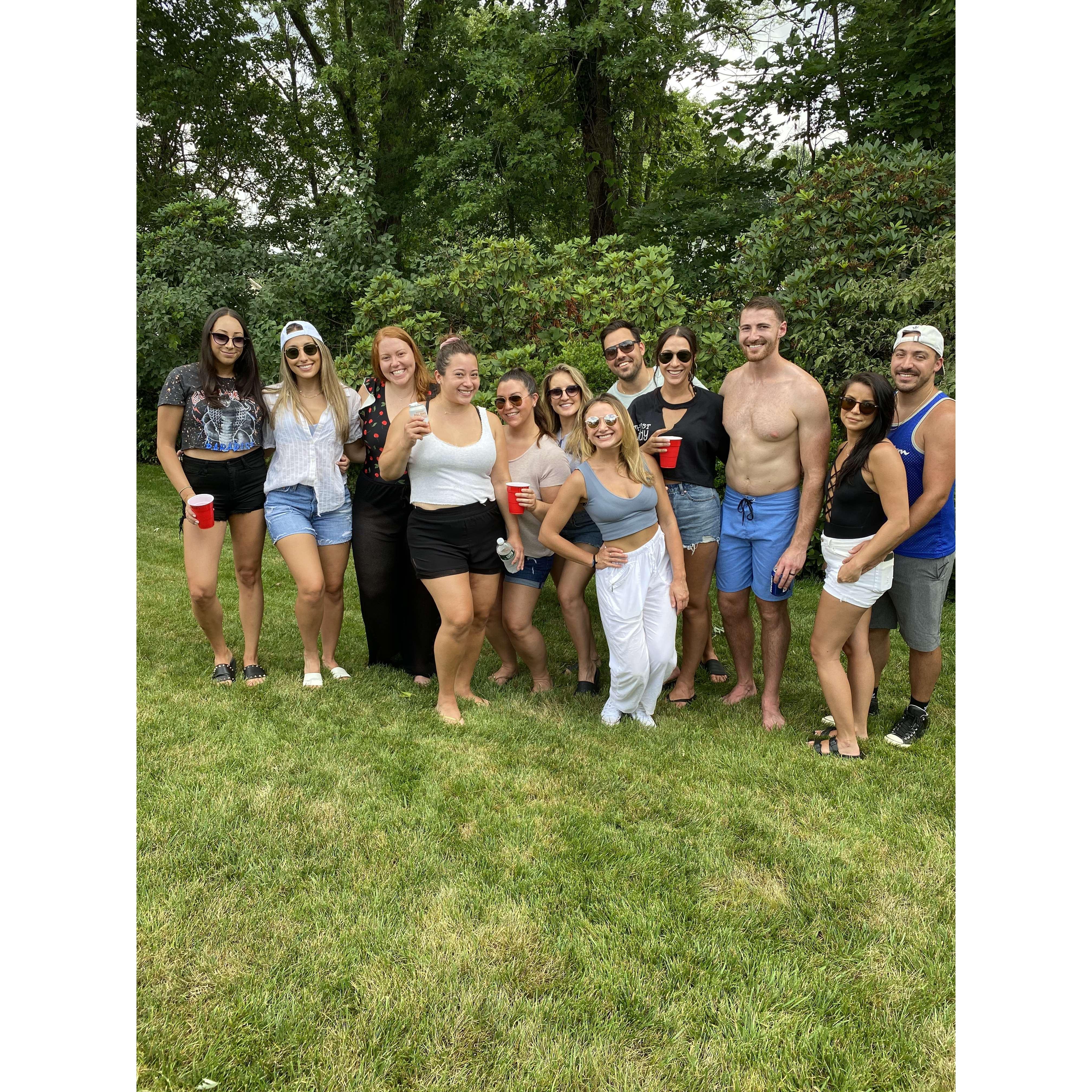 July 2020: Celebrating Kyle Scoras Birthday!
Monica, Sabina, Alexa, Shirley, Nicole, Sev, Alexa, Andrew, Amanda, Kyle, Christina & Frankie