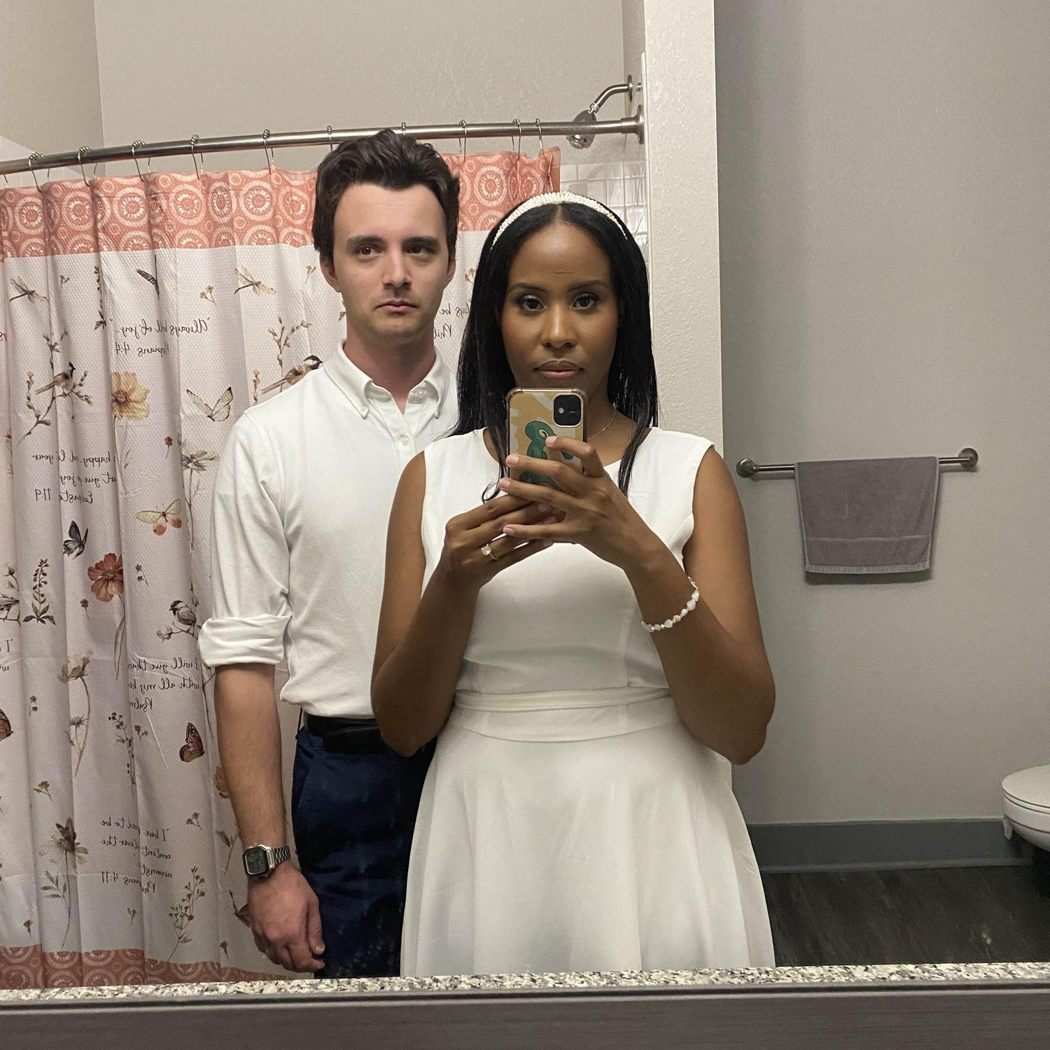 Us right before going to get our engagement photos done
