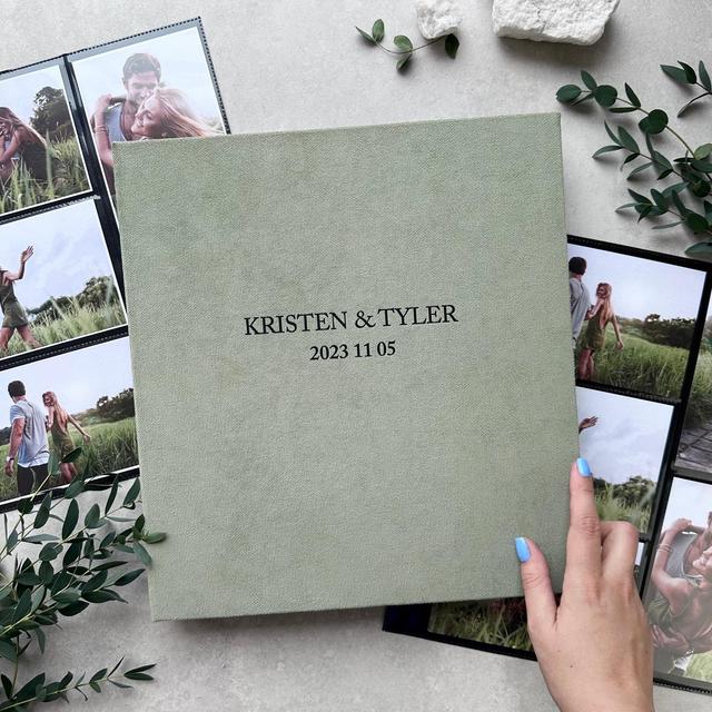 Personalized Custom Couple Photo Album With Sleeves up to 4x6 Photos, Slip in Family Photo Album, Wedding album