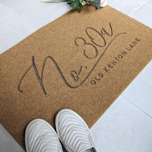 Custom Address Doormat | Brown Personalised | Home Gift | Indoor and Outdoor Use | Weatherproof