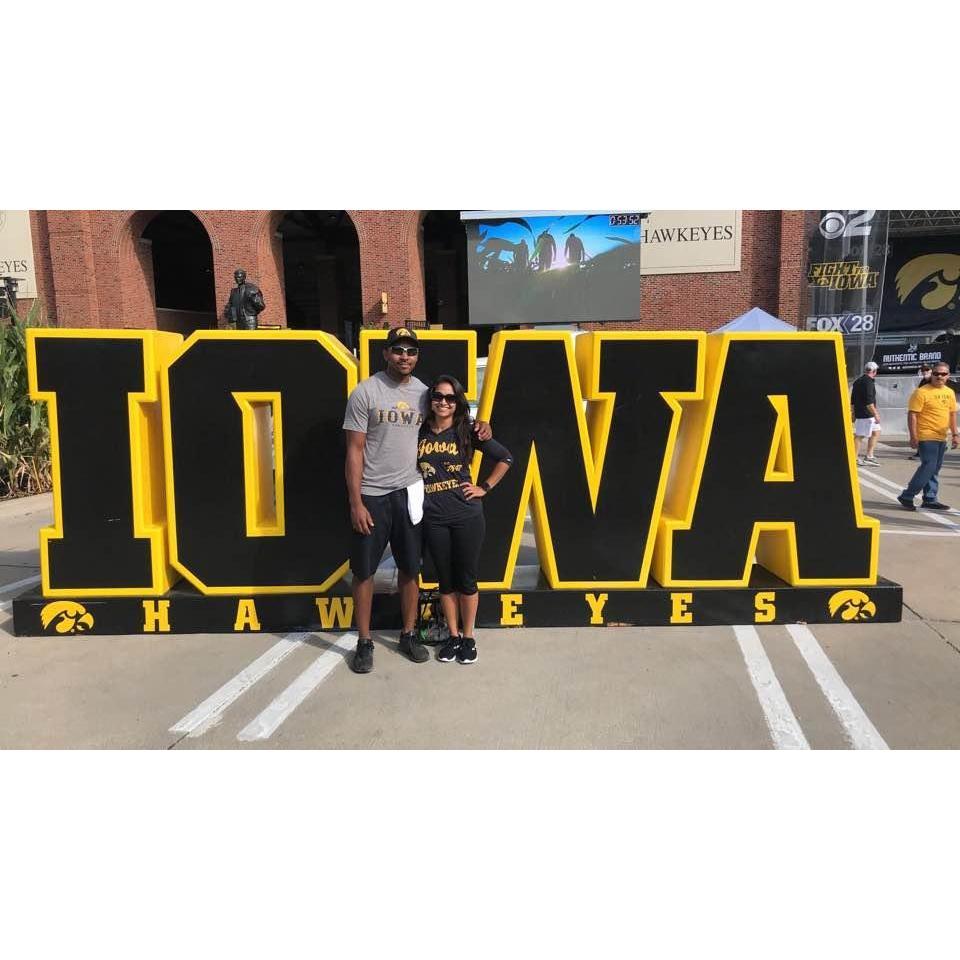 AJ and Jordan at an Iowa game in Sept. of 2018 or 2019 (idr)
