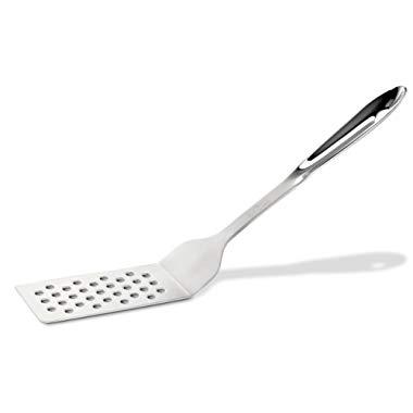 All-Clad T107 Stainless Steel Large Slotted Turner Kitchen Tool, 14.5-Inch, Silver