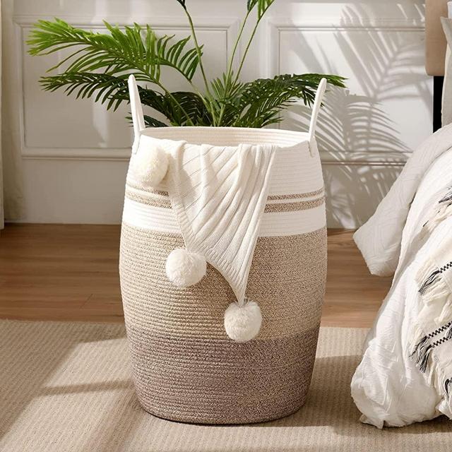 OIAHOMY Laundry Hamper Woven Rope Large Clothes Hamper