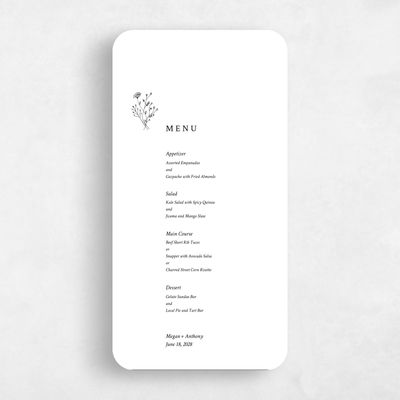 White Rounded Wedding Menu - Unconditional