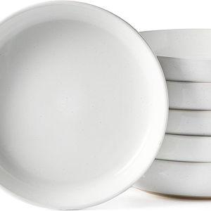 famiware Milkyway 33 oz Bowl Set, Pasta Bowls Set of 6, Salad Bowls Perfect for Your Friend for Housewarming, Thanksgiving, Christmas, White
