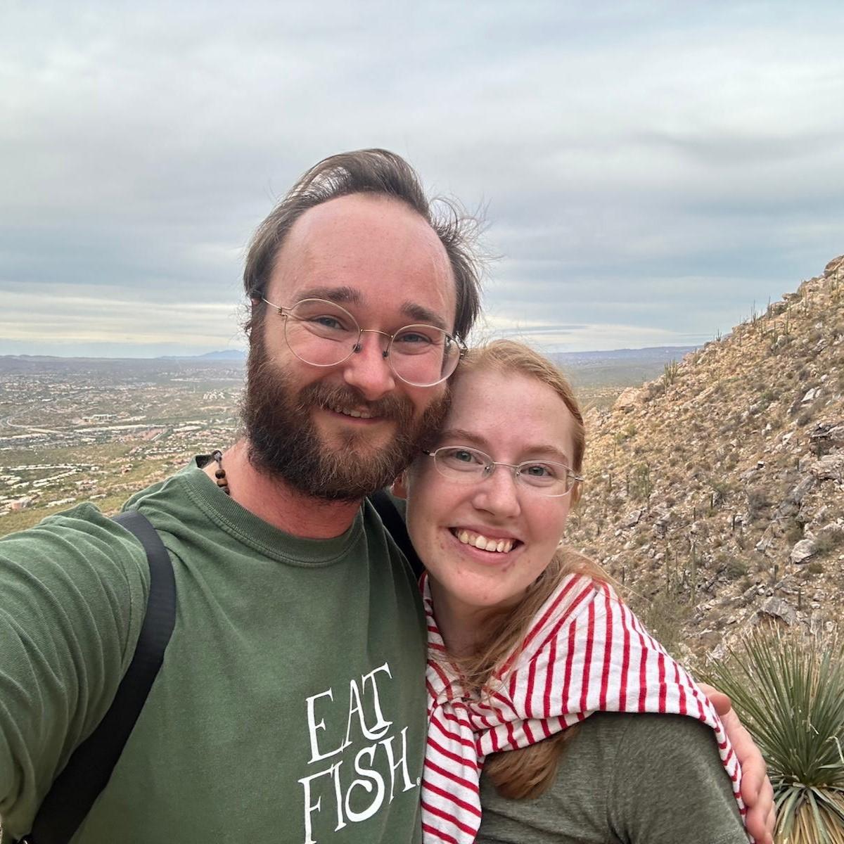 Hiking in the Tucson mountains while visiting Anna's grandmother
