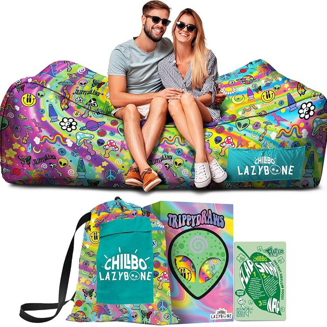 Chillbo Lazybone Inflatable Couch - Ultimate Inflatable Lounger for Maximum Chill - The Perfect Blow Up Couch for Music Festivals Or Inflatable Lounger for Camping