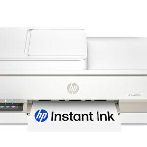 HP - Envy 6555e Wireless AI-Enabled All-in-One Inkjet Printer with 3 Months of Instant Ink (+1 Bonus Month of Ink w/ Code) - White