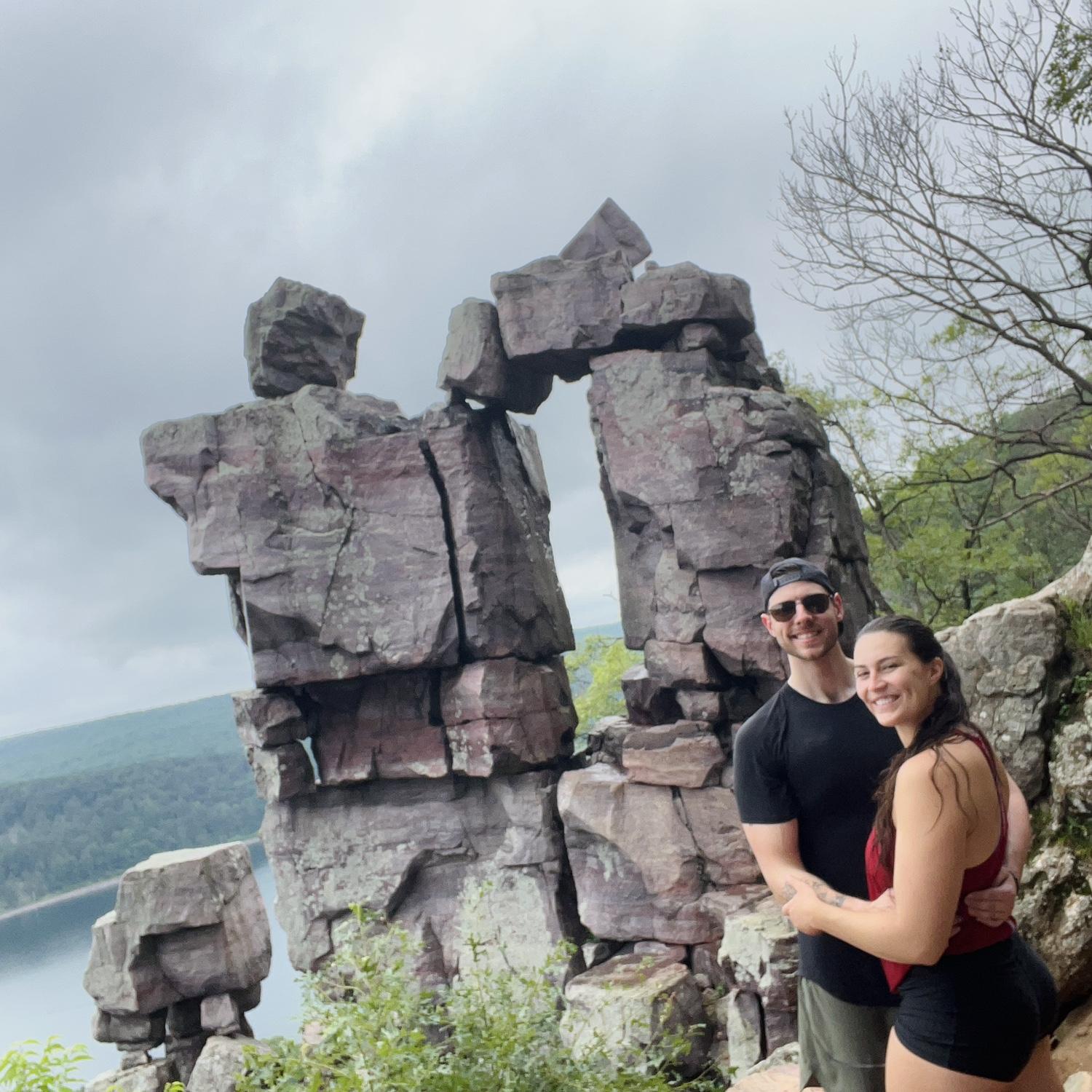 Parker's least favorite place. Rain half way up the climb did not help.