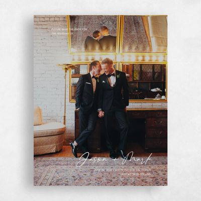 White Typography Wedding Save the Date - Nahomi Photo