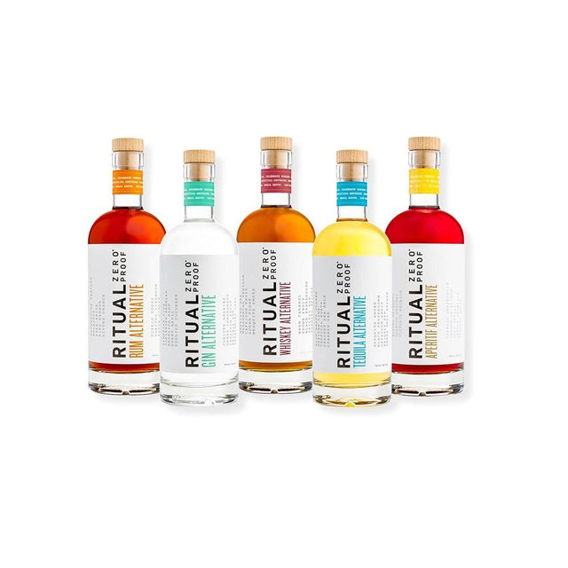 RITUAL ZERO PROOF Tequila, Whiskey, Gin, Rum & Aperitif Alternatives | Award-Winning Non-Alcoholic Spirits | 25.4 Fl Oz (750ml) Each | Low & No Calorie | Keto & Low Carb Diet Friendly | Alcohol Free