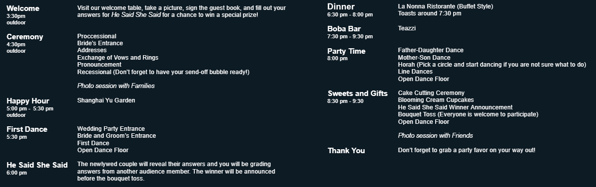 The Wedding Website of Matthew Sadofsky and Grace Tsai
