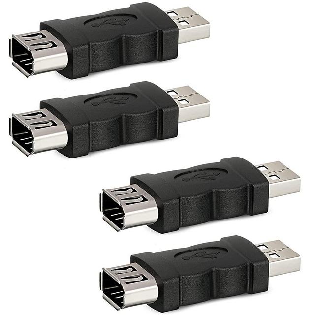 4 Pieces Firewire IEEE 1394 6 Pin USB Adapter Female F to USB M Male Cable Converter Firewire 6 Pin to Male USB 2.0 Adapter for Printer, Digital Camera, Scanner, Hard Disk