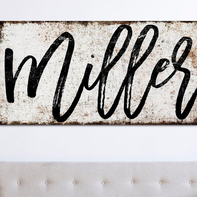 Custom Family Name Sign Last Name Sign Family Gift Entryway Wall Decor Outdoor Sign Gift for Father Modern Farmhouse Rustic Canvas Wall Art