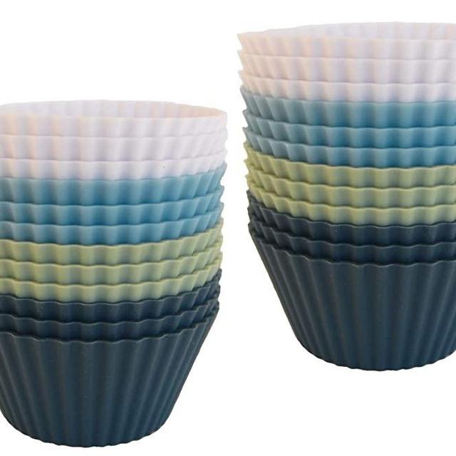 The Silicone Kitchen Reusable Silicone Baking Cups - Pack of 24 | Non-Toxic | BPA Free | Dishwasher Safe
