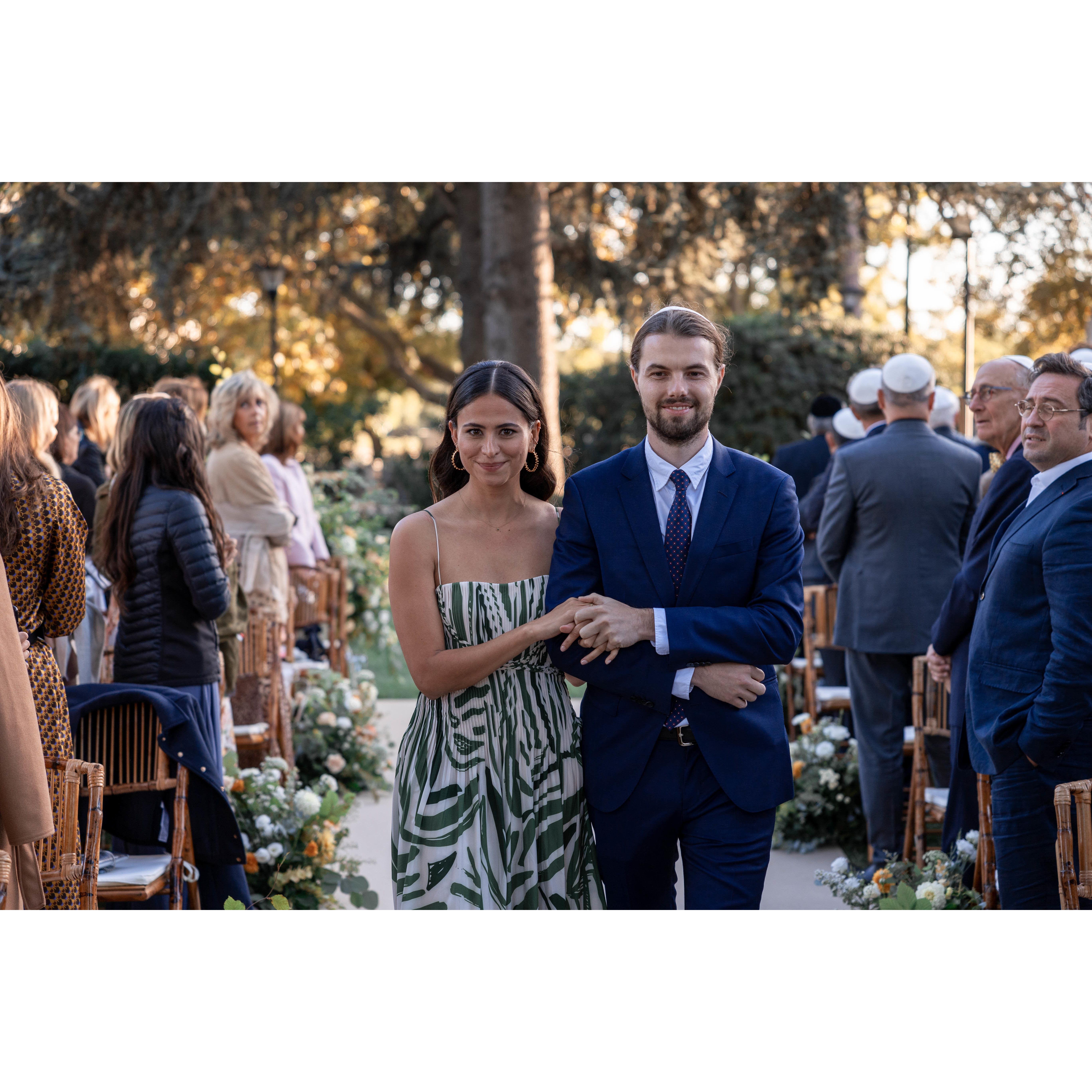 September 2022 — practicing walking down the aisle at Susie & Axel's Parisian wedding