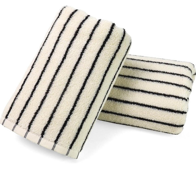 Jacquotha Black and White Striped Hand Towels for Bathroom, Vintage Kitchen Decor, Guest Use, Adults & Kids, Natural Cotton, 14” x 29”