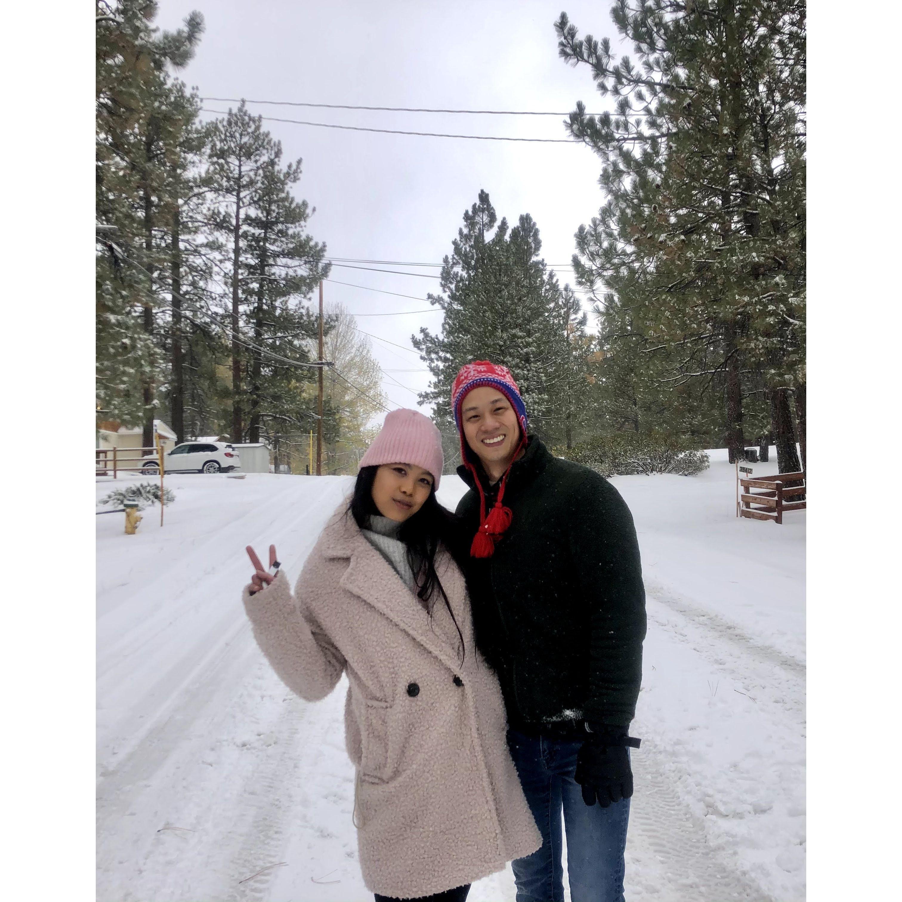 Bright and Kevin's first snow together was in Big Bear for Lainie's birthday.