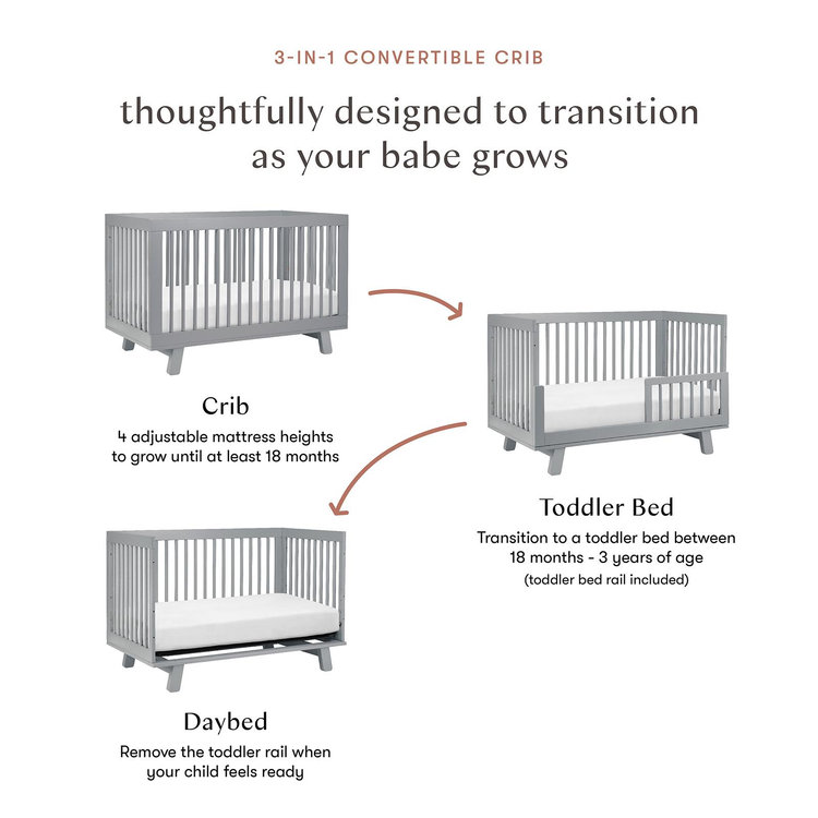 Babyletto, Hudson 3-in-1 Convertible Crib with Toddler Bed