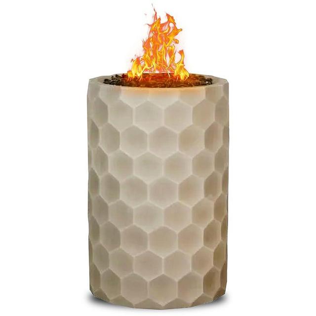 Four Seasons Outdoor Propane Fire Pit, Steel Gas Fireplace for Patios, 11.8", Brown, Round