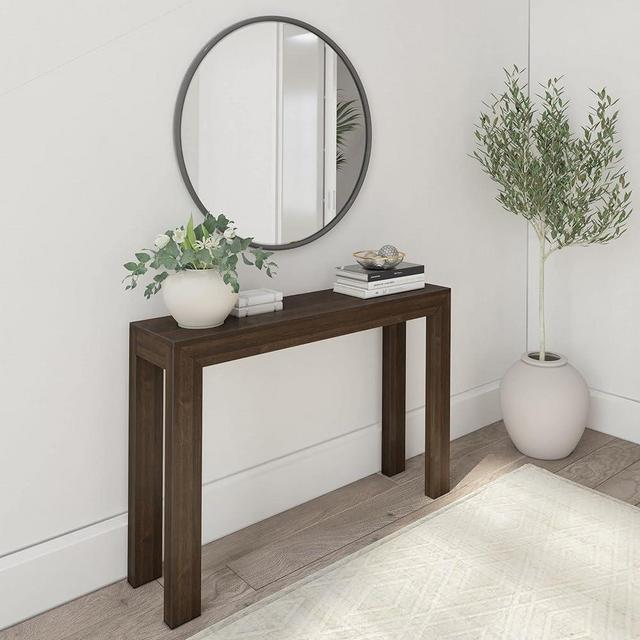 Plank+Beam Modern Solid Wood Console Table, 46.25”, Sofa Table, Narrow Entryway Table for Hallway, Behind The Couch, Living Room, Foyer, Easy Assembly, Walnut
