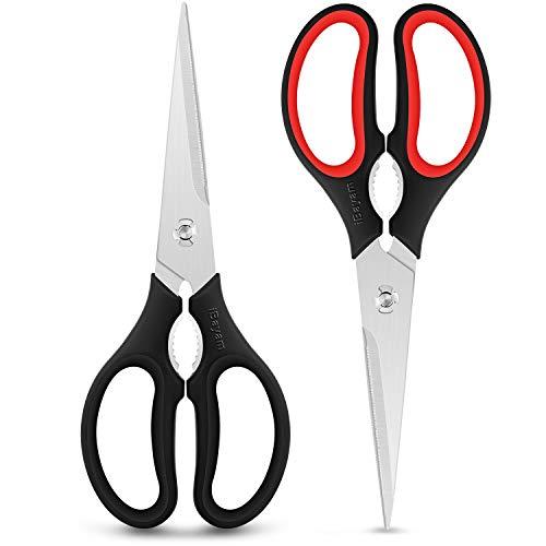 Kitchen Scissors, Heavy Duty Kitchen Shears, 2-Pack 9 Inch Dishwasher Safe Come Apart Food Scissors, Multipurpose Stainless Steel Sharp Cooking Scissors for Chicken, Poultry, Fish, Meat, Herbs
