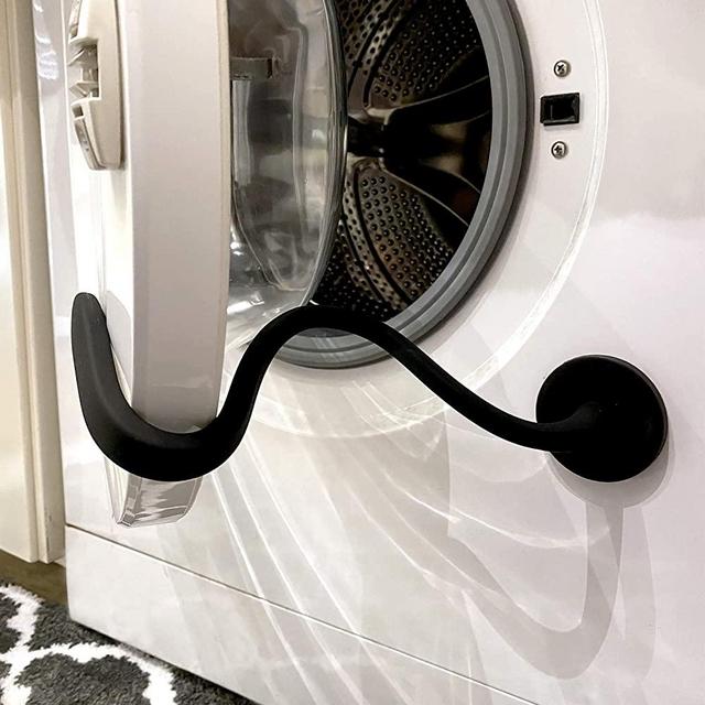Spidfee Front Load Washer Door Prop, Flexible Washer and Dryer Door Prop Keep Washer Dryer Door Open to Keep Dry - Black