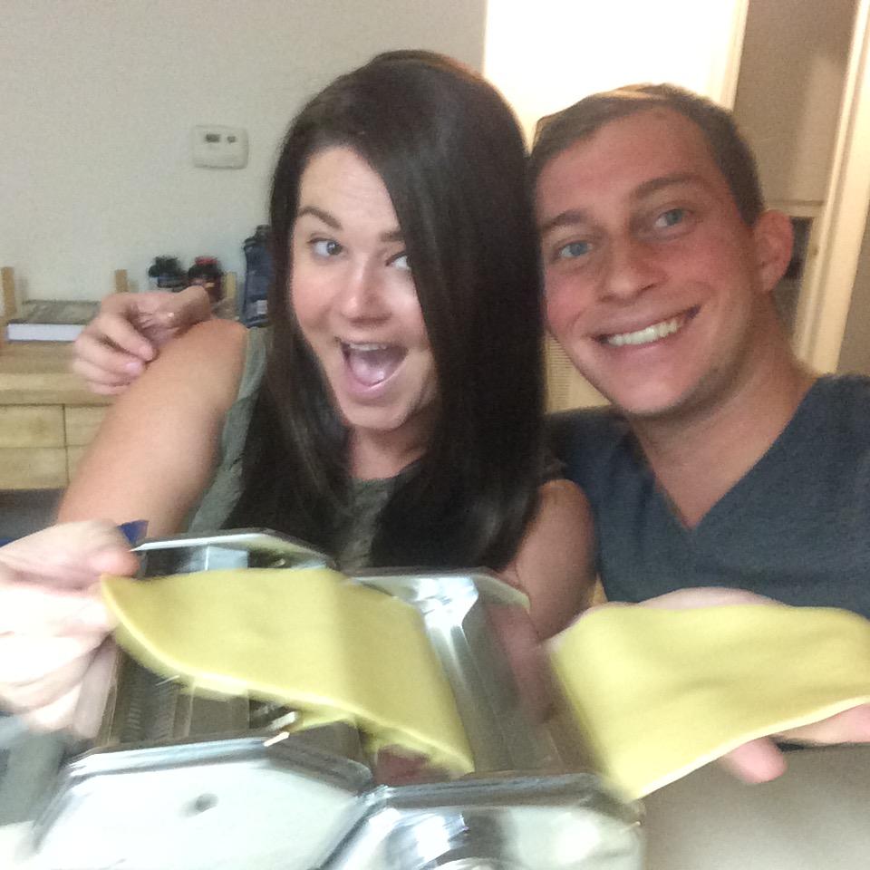 Another early date night making our own pasta and sauce at Matt's place.