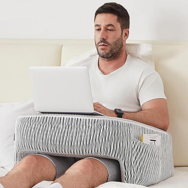 cooloo8 Reading Pillow for Lap, Extra Large Arm Rest Pillow for Adult, Memory Foam Lap Desk Pillow for Reading, Working, Crocheting, Playing Steam Deck Switch or Sitting in Bed Couch(Ash Grey)