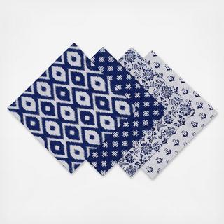 Indigo Mixed Pattern Napkin, Set of 4