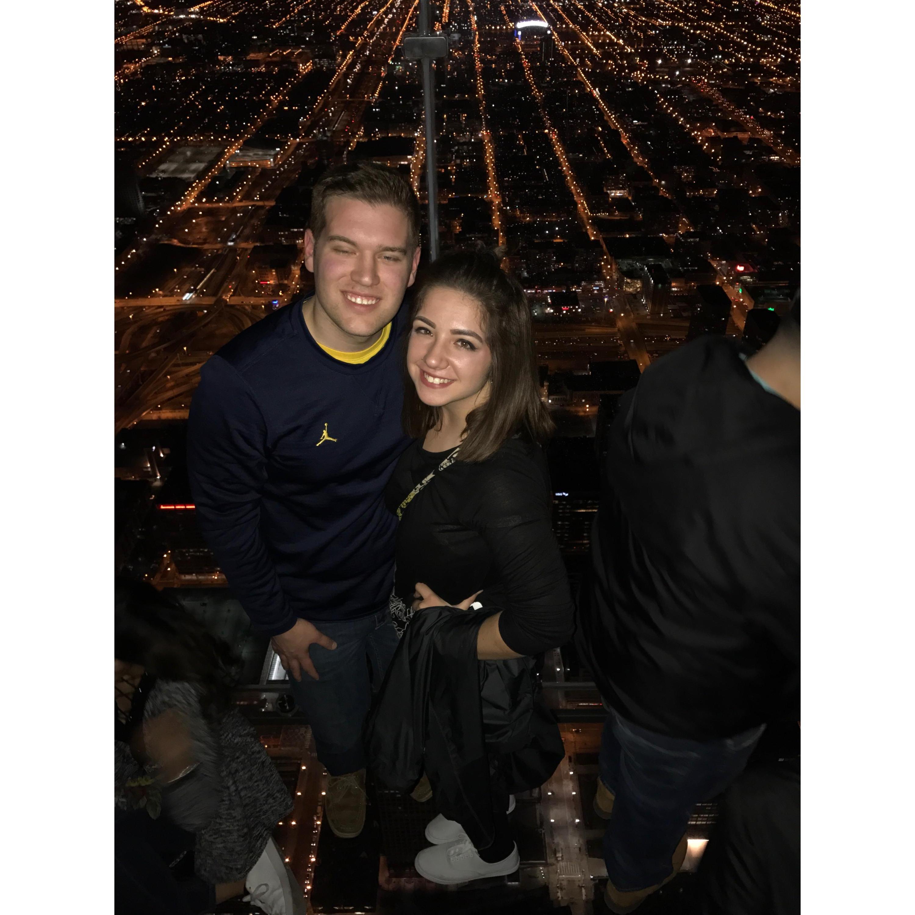 Our first trip together! Sears Tower Skydeck, Chicago, February 2017
