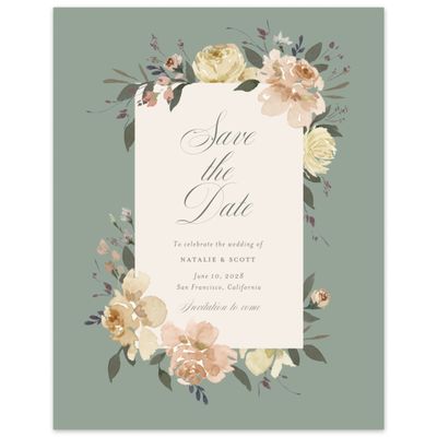 Sage, Green Wedding Digital Save the Date - Reagan Portrait