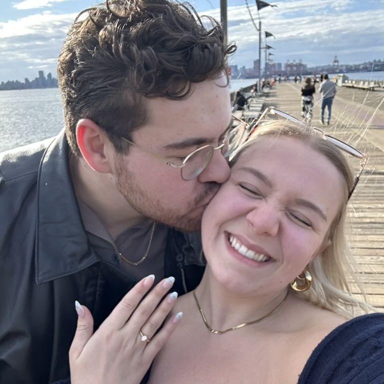 BEST DAY EVER. Michael proposed on Lonsdale Quay boardwalk. Our friends secretly followed behind and planned a surprise celebration :)