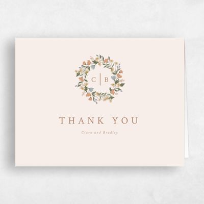 Linen, Beige Wedding Thank You - Florentina Landscape